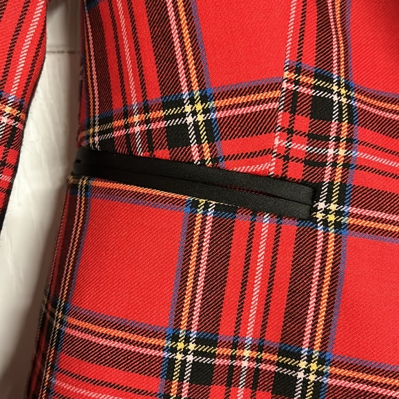 Beautiful J.Crew  tartan plaid tuxedo blazer size 0 worn once - Picture 3 of 8
